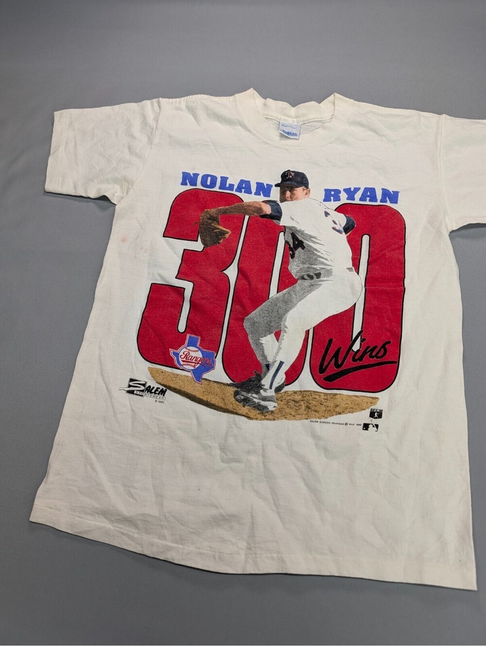 Nolan Ryan 300 Wins Shirt Salem Sportswear Vintage 1990 M